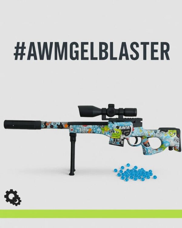 QQ Gear 4-in-1 Gel Blaster Gun Set – AKM / M416 / AWM / M24 PUBG গান 🎯 (ম্যানুয়াল মোড, ব্যাটারিহীন)