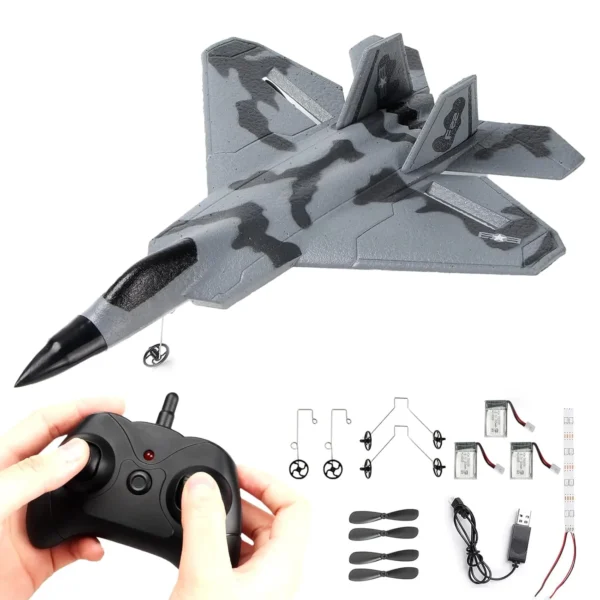 F22 Raptor Fixed Wing RC Plane | 4 Channel DIY Aircraft Model | Remote Control Assembly Fighter Jet | Aerobatic Foam Plane
