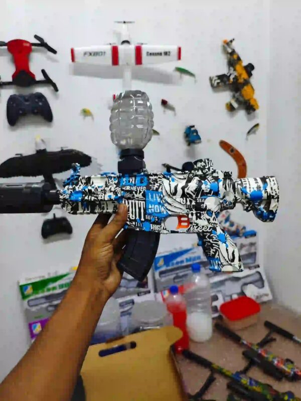 🔥 Gel Blaster AKM Gun with Water Smoke, LED Light Silencer, Battery & Eye Protection | QQGearBD - Eco Friendly Ammo 🇧🇩